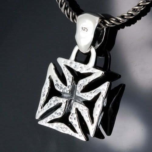 ... Iron Cross Knight Templar 925 Sterling Silver Pendant Gothic Jewelry