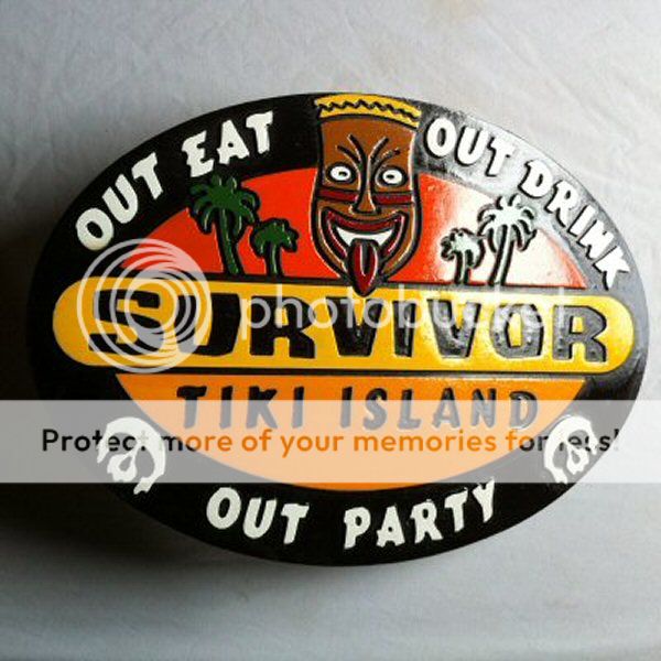Custom Sign Survivor Tiki Mask 3D routed carved Island Beach Tiki Bar